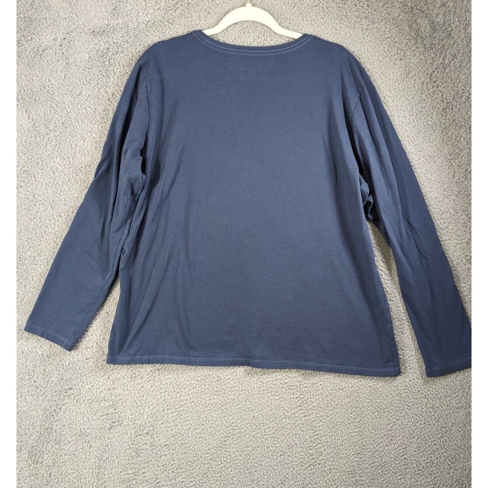Life is Good Shirt XXL Crusher Long Sleeve T V Neck Fox Wildlife is Good Blue - Picture 2 of 13